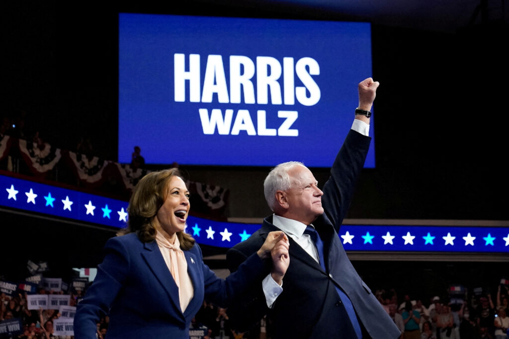 This image has an empty alt attribute; its file name is Harris-Walz-1-1024x683.jpg